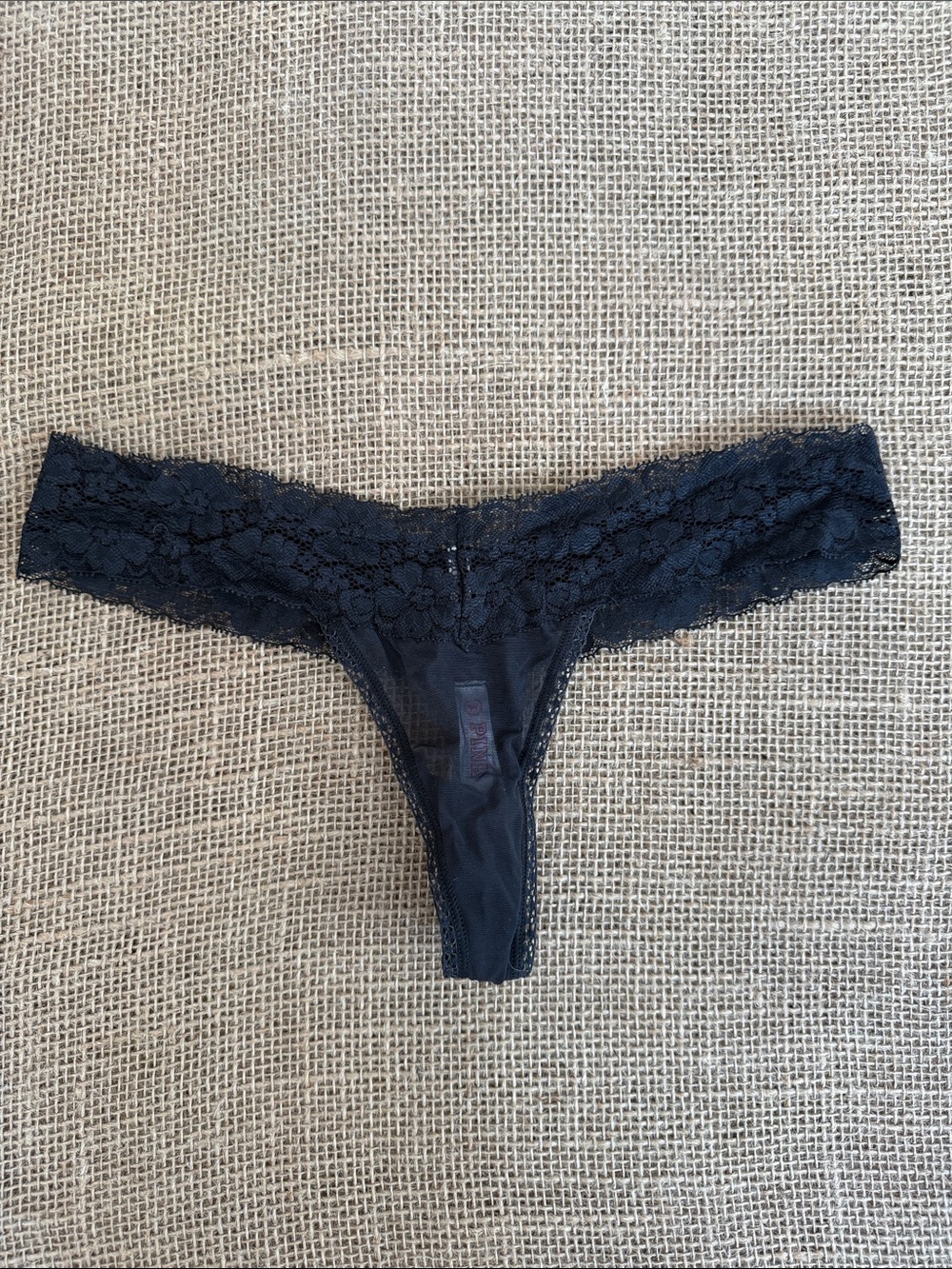 Victoria's Secret Black Lace Thong